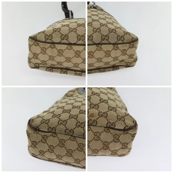 GUCCI GG Canvas Shoulder Bag Beige Silver 121023 Auth - Picture 16 of 16